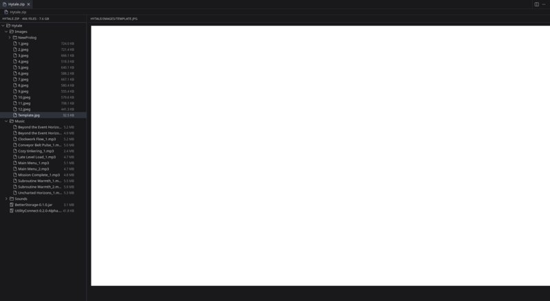 A ZIP archive in the Studio ZIP tab, with the file tree on the left and the preview on the right